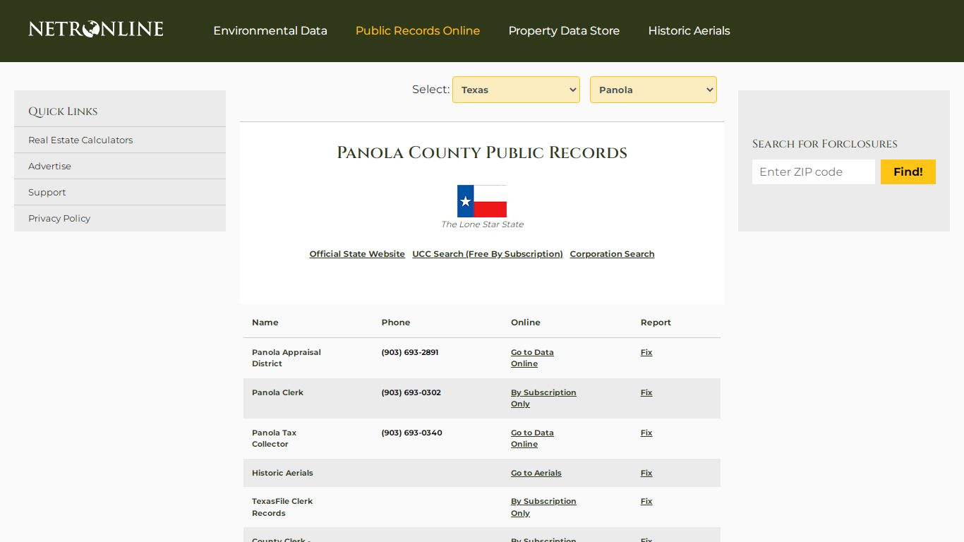 Panola County Public Records - NETROnline.com